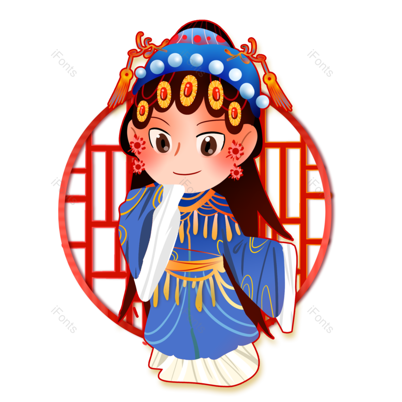 卡通图片,传统元素,中国PNG,人物免抠素材